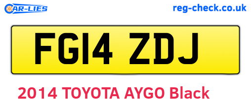 FG14ZDJ are the vehicle registration plates.