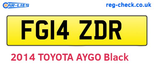 FG14ZDR are the vehicle registration plates.