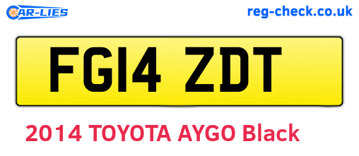 FG14ZDT are the vehicle registration plates.
