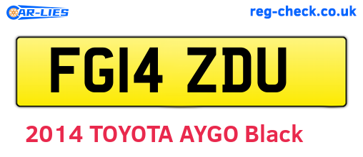 FG14ZDU are the vehicle registration plates.