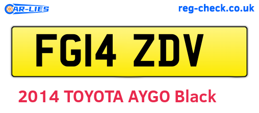FG14ZDV are the vehicle registration plates.