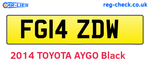 FG14ZDW are the vehicle registration plates.