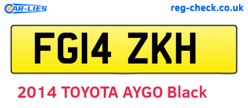 FG14ZKH are the vehicle registration plates.