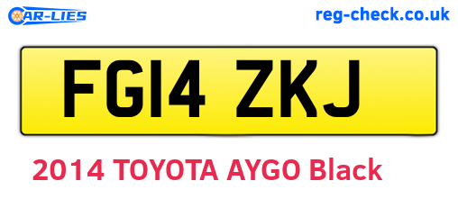 FG14ZKJ are the vehicle registration plates.