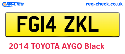 FG14ZKL are the vehicle registration plates.