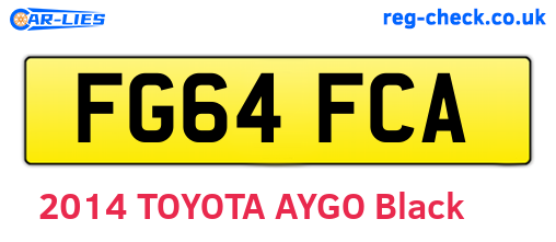 FG64FCA are the vehicle registration plates.