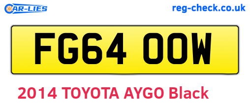 FG64OOW are the vehicle registration plates.