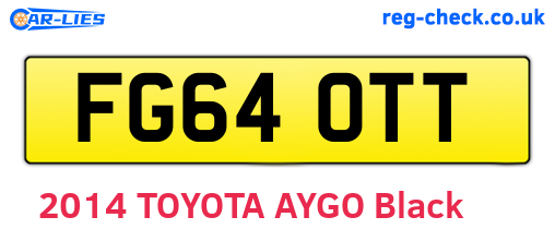 FG64OTT are the vehicle registration plates.