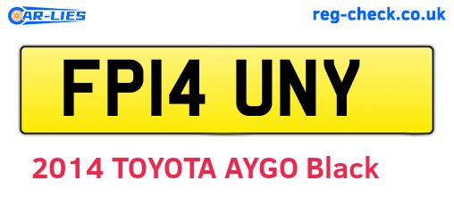 FP14UNY are the vehicle registration plates.