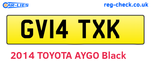 GV14TXK are the vehicle registration plates.