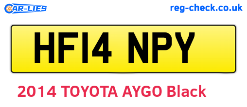 HF14NPY are the vehicle registration plates.