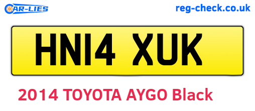 HN14XUK are the vehicle registration plates.