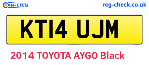 KT14UJM are the vehicle registration plates.