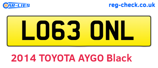 LO63ONL are the vehicle registration plates.