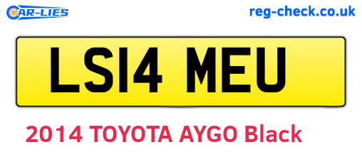 LS14MEU are the vehicle registration plates.