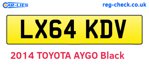 LX64KDV are the vehicle registration plates.