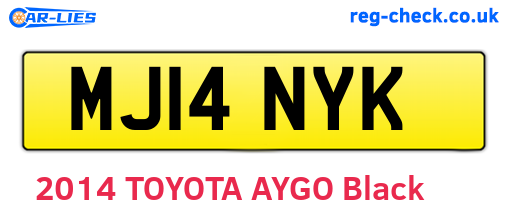 MJ14NYK are the vehicle registration plates.