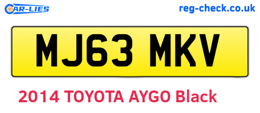 MJ63MKV are the vehicle registration plates.