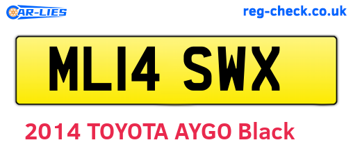ML14SWX are the vehicle registration plates.
