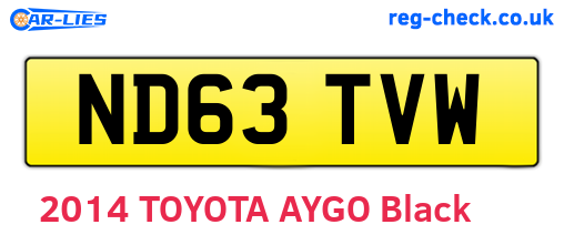 ND63TVW are the vehicle registration plates.