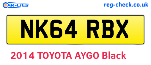 NK64RBX are the vehicle registration plates.