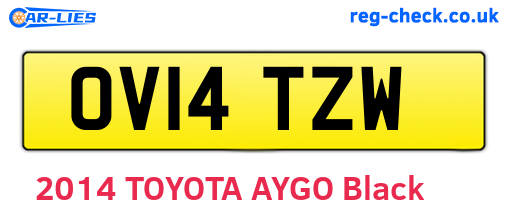 OV14TZW are the vehicle registration plates.