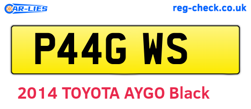 P44GWS are the vehicle registration plates.