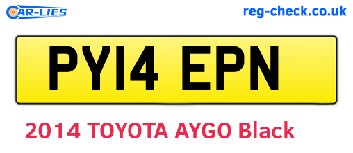 PY14EPN are the vehicle registration plates.
