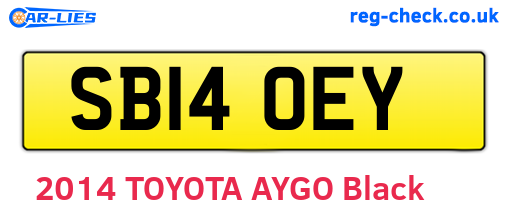 SB14OEY are the vehicle registration plates.