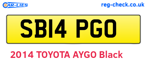 SB14PGO are the vehicle registration plates.