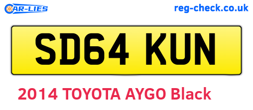 SD64KUN are the vehicle registration plates.