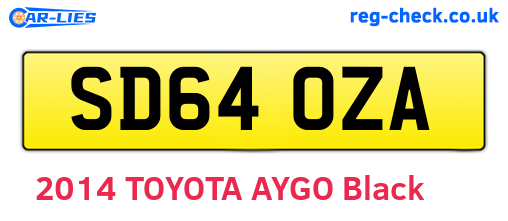SD64OZA are the vehicle registration plates.