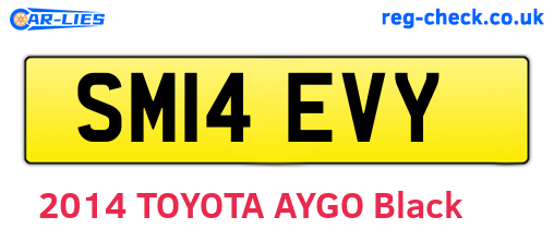 SM14EVY are the vehicle registration plates.