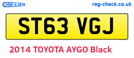 ST63VGJ are the vehicle registration plates.