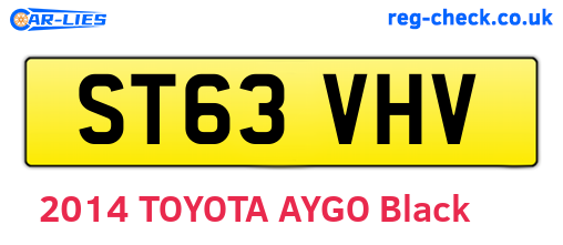 ST63VHV are the vehicle registration plates.