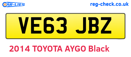 VE63JBZ are the vehicle registration plates.