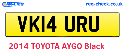 VK14URU are the vehicle registration plates.