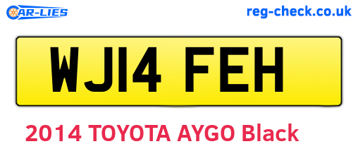 WJ14FEH are the vehicle registration plates.
