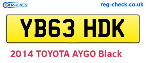 YB63HDK are the vehicle registration plates.