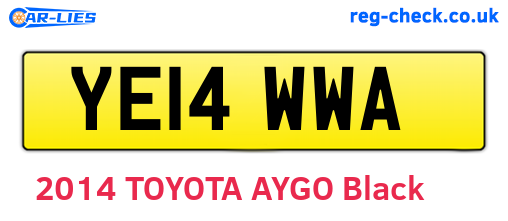 YE14WWA are the vehicle registration plates.