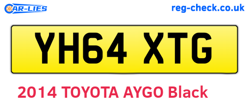 YH64XTG are the vehicle registration plates.