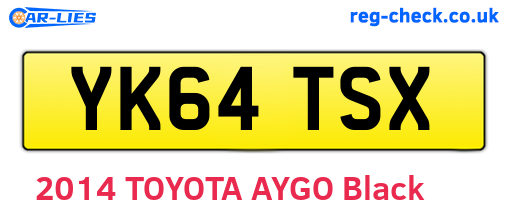 YK64TSX are the vehicle registration plates.