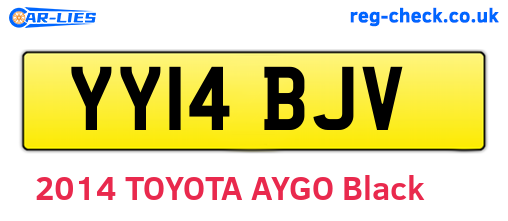 YY14BJV are the vehicle registration plates.