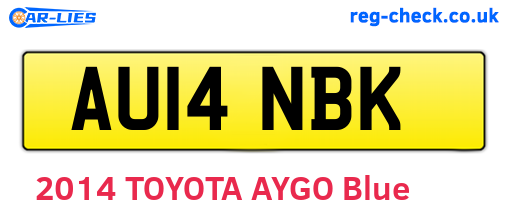 AU14NBK are the vehicle registration plates.