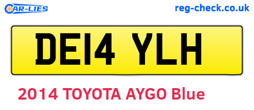 DE14YLH are the vehicle registration plates.