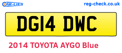 DG14DWC are the vehicle registration plates.
