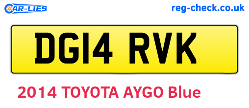 DG14RVK are the vehicle registration plates.