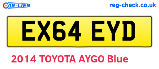 EX64EYD are the vehicle registration plates.
