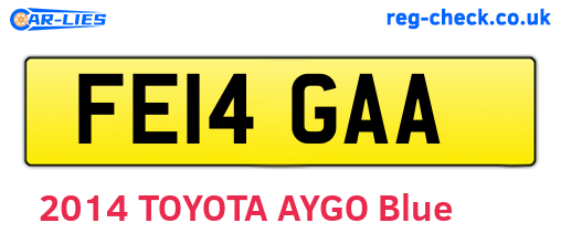 FE14GAA are the vehicle registration plates.