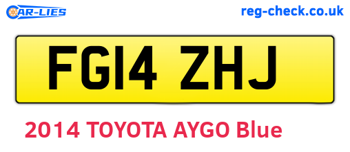 FG14ZHJ are the vehicle registration plates.